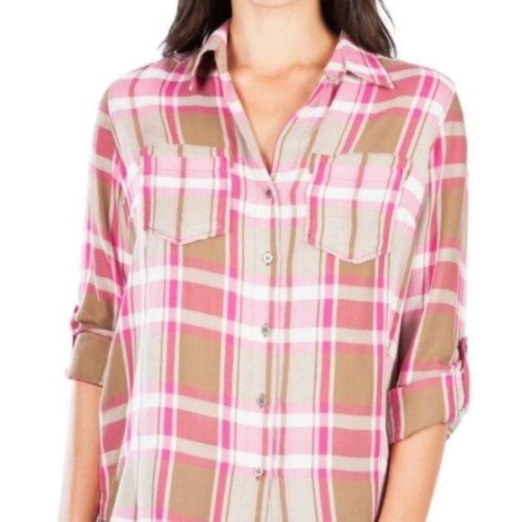 KUT FROM THE KLOTH Hannah Button Down Plaid Shirt  - Picture 7 of 7